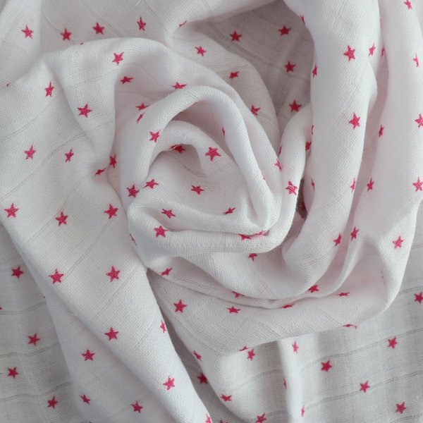 Babymajawelt® Mulltücher "Lebkuchen Stars" 80x80 cm 3er Pack rosa
