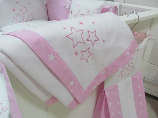 Babymajawelt® Kuscheldecke STARS - Fleece Babydecke Sterne, 75 x 100 cm (rosa)