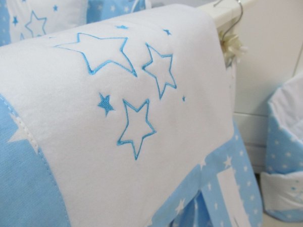 Babymajawelt® Kuscheldecke STARS - Fleece Babydecke Sterne, 75 x 100 cm (blau)