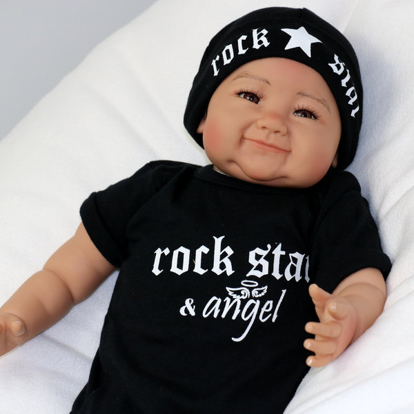 Babymajawelt®  Baby Mütze ROCK STAR schwarz