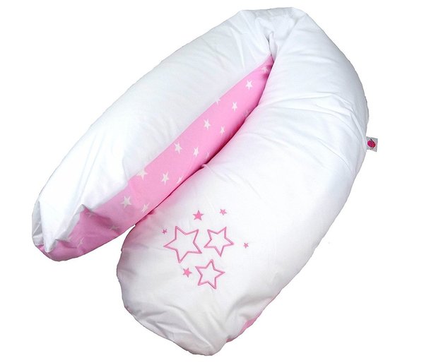 Babymajawelt® Stillkissen mit Perlenfüllung "STARS", 190 rosa