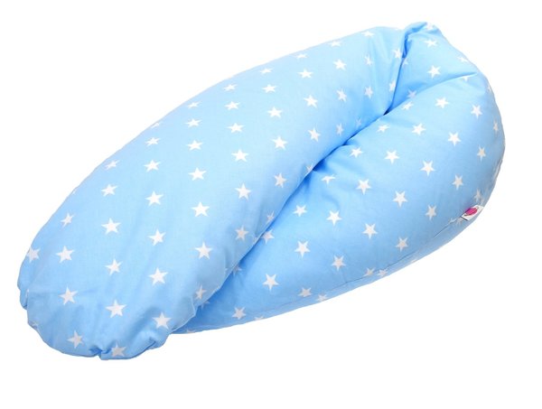 Babymajawelt® Stillkissen "Mini Sterne", EPS Microperlen, Schwangerschaftskissen ca. 190 cm (blau)