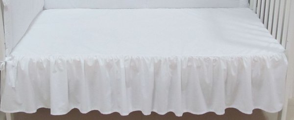 Babymajawelt® Bettvolant Betthusse Bettlaken für Babybett 70x140cm oder 60x120cm (weiss)