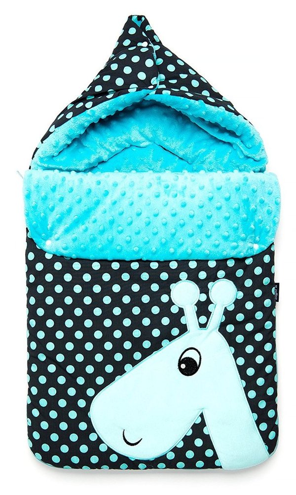 Zaffiro Baby Fußsack Universal Schlafsack für Kinderwagen und Autoschale (Giraffe türkis)