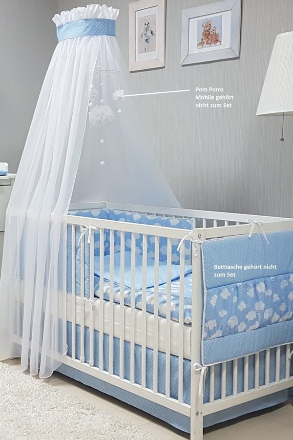 Babymajawelt® Baby Bett Set BiG Dream 5tlg  Bett Set 100x135 VOILE blau