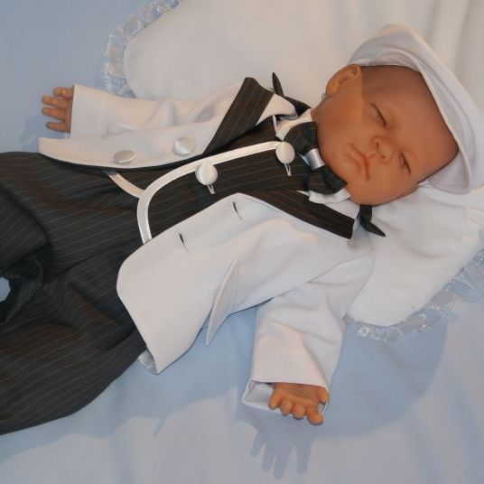 6 Tlg Taufe Hochzeit Taufanzug Babyanzug Anzug Baby Gr NEU 62-86 
