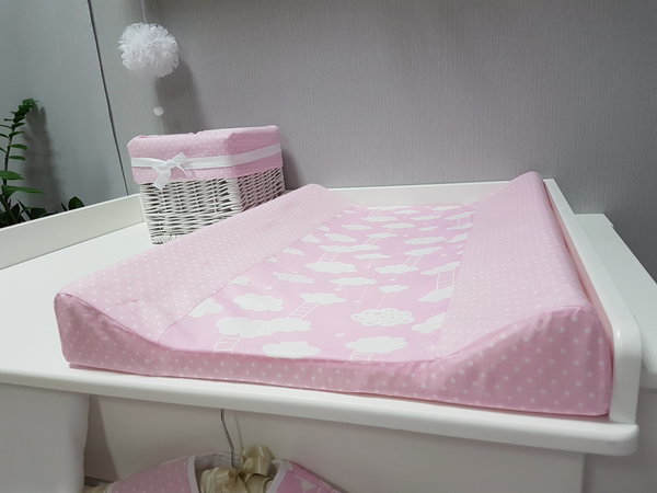 Babymajawelt® Wickelauflage - 2 Keil Mulde Big DREAM 50x70 cm rosa