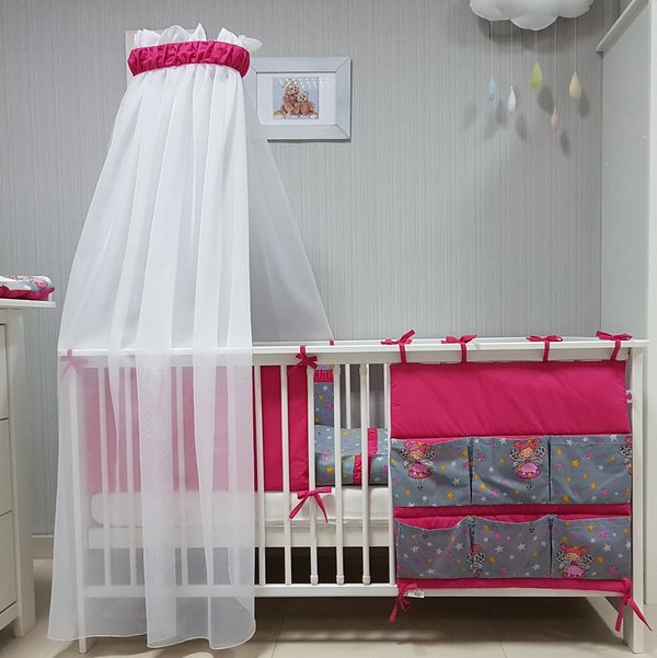 Babymajawelt® Baby Bett Set "Tänzer-Fee" 4tlg, 135x100 pink