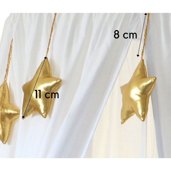 Babymajawelt® Glänzende 3D Girlande Sterne gold