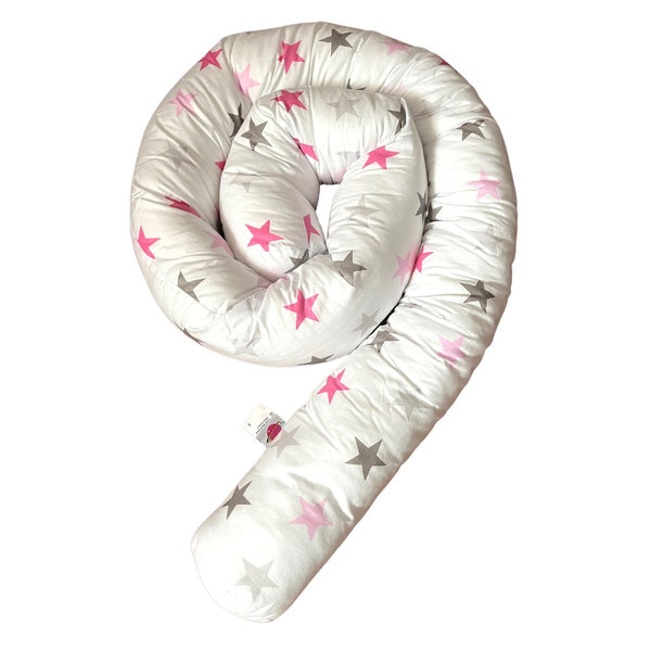 Babymajawelt® Bett Nestchen Schlange BIG STARS rosa