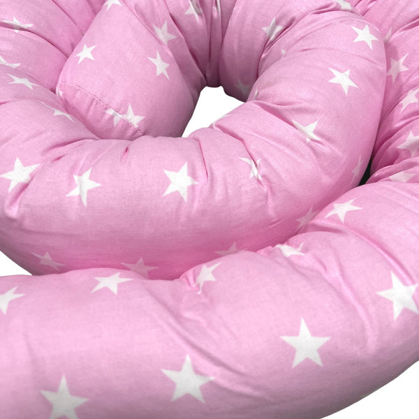 Babymajawelt® Bett Nestchen Schlange Stars rosa