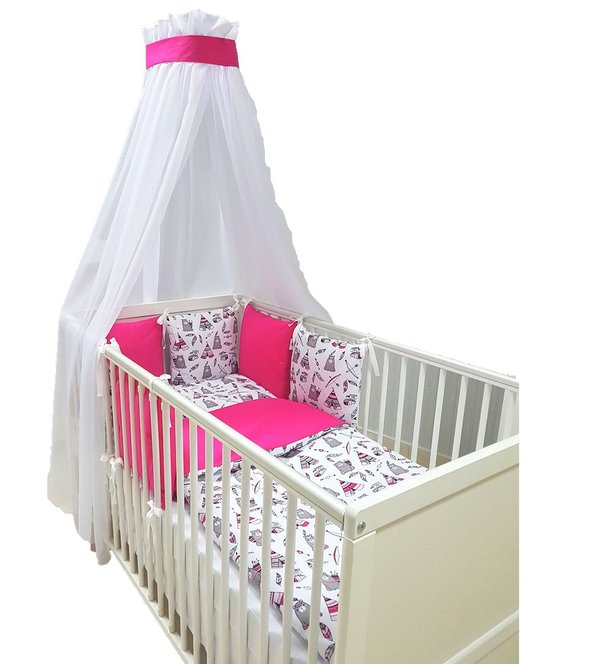 Babymajawelt® Bett Set TiPi pink 9tlg.