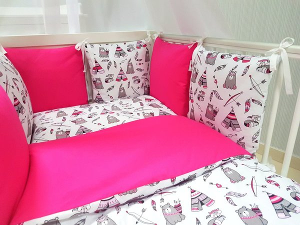 Babymajawelt® Bett Set TiPi pink 9tlg.