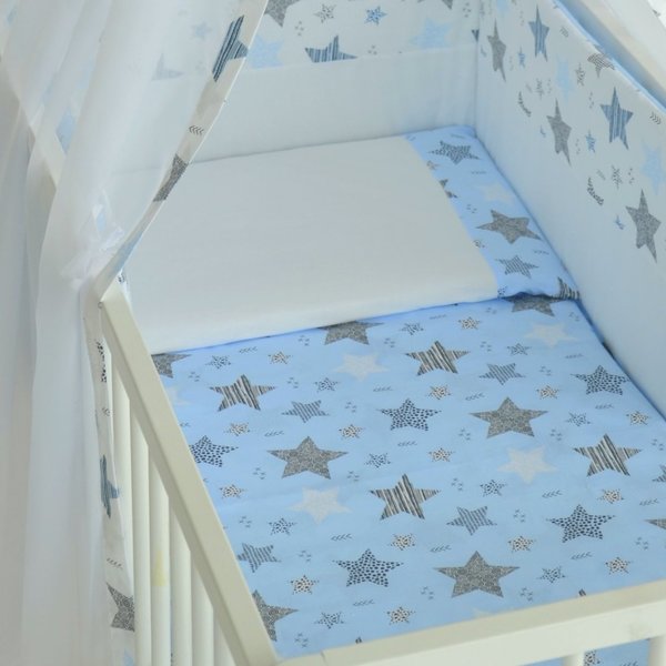 Babymajawelt® Baby Bett Set "Sterne Grafik" 4tlg