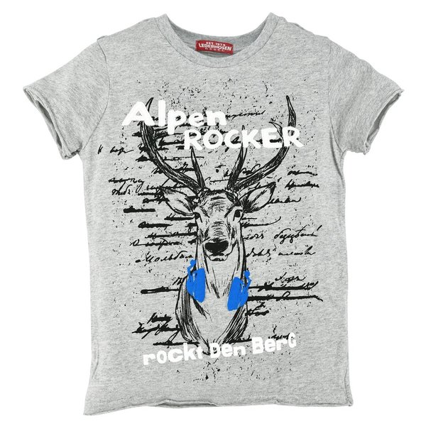 Bondi T-Shirt "Alpen Rocker rockt den Berg" grau