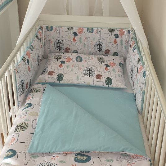 Babymajawelt® Baby Bett Set "Wald" 4tlg, 100x135 VOILE