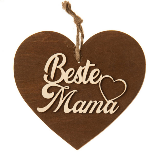 3-D Holzherz "Beste Mama"