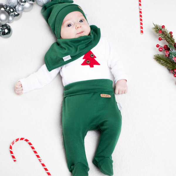 Baby Weihnacht - 4er Set grün/weiß