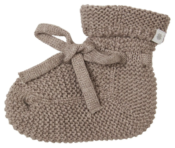 Noppies Strick Booties taupe- Krabbelschuhe One Size