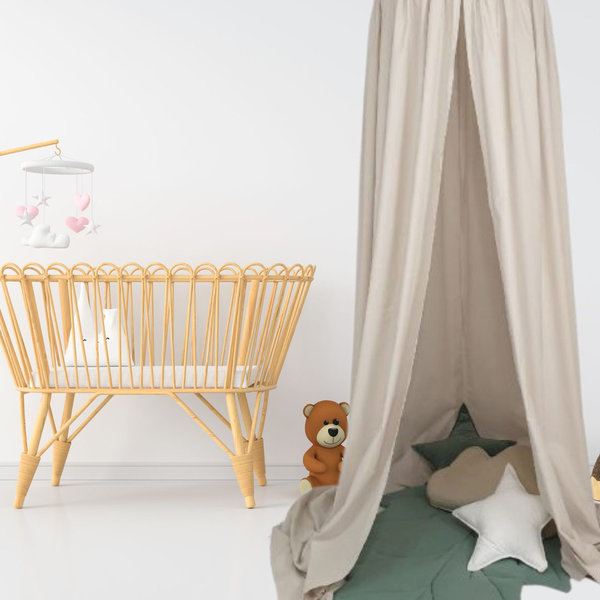 Babymajawelt® Betthimmel Baldachin XXL Beige - Kinderzimmer Zelt zum Aufhängen