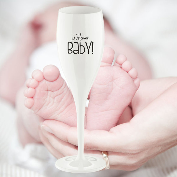 Welcome Baby -  Sektglas, weiß 100ml