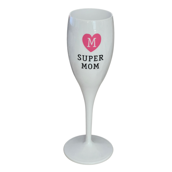 Super Mom -  Sektglas, weiß 100ml, Superglas