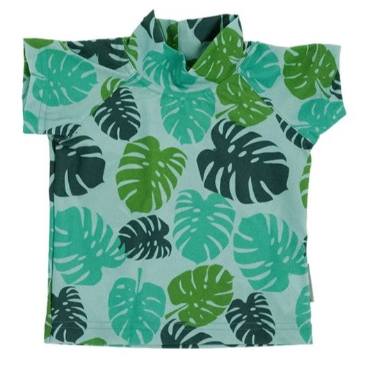 UV-Schutz Schwimm & Sonnen T-Shirt Monstera, kurzarm, grün